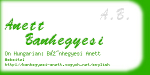 anett banhegyesi business card